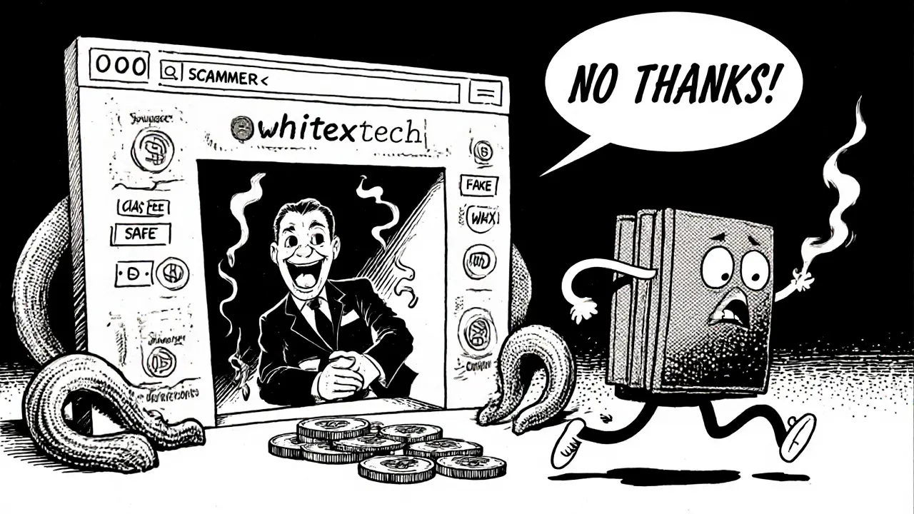 A wallet runs from a sinister portal with approval buttons and gas fee tentacles.