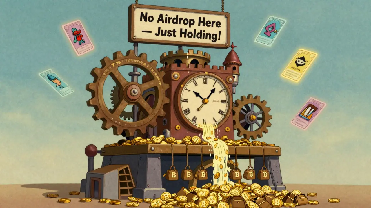 A clockwork Reward Engine pours BNB coins into wallets from trading activity.