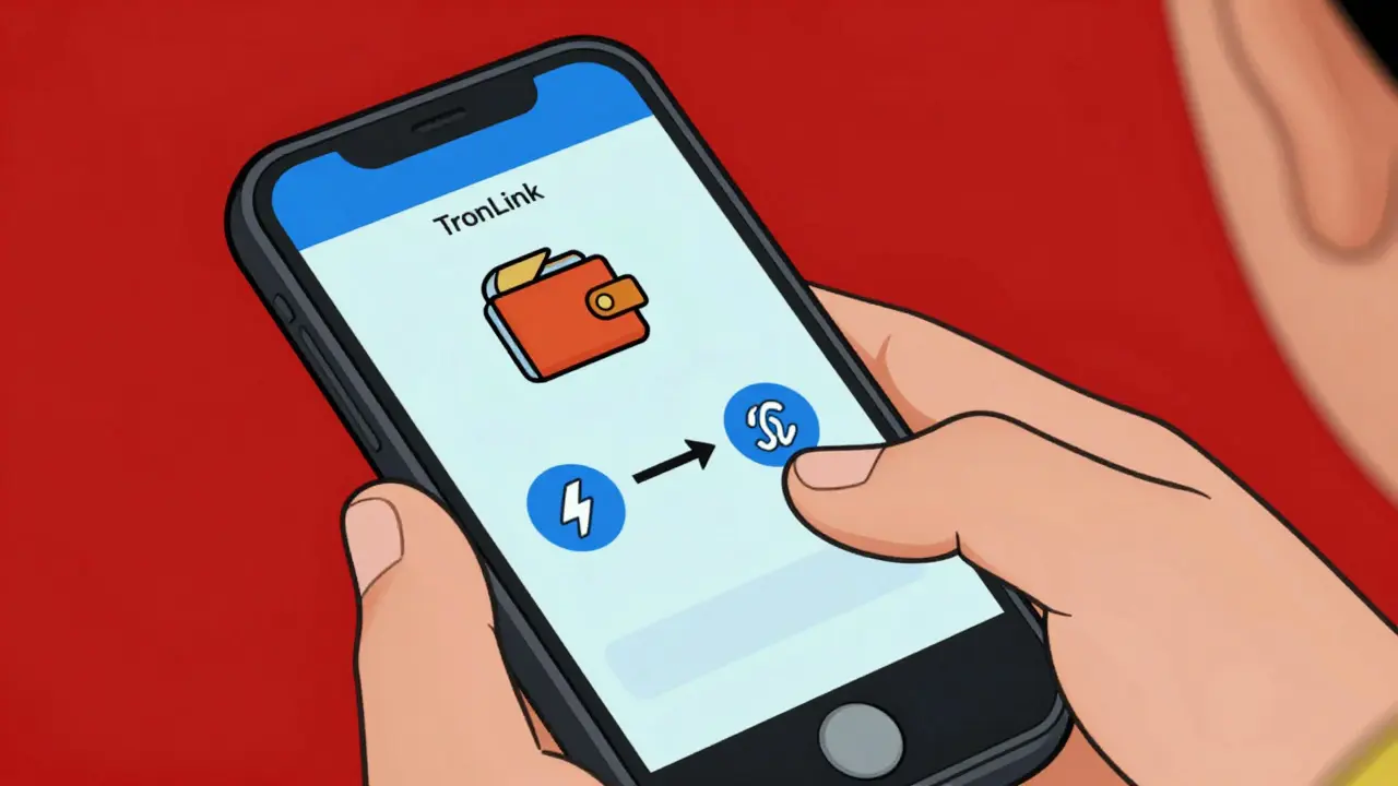 Person connecting wallet to swap tokens instantly on mobile device