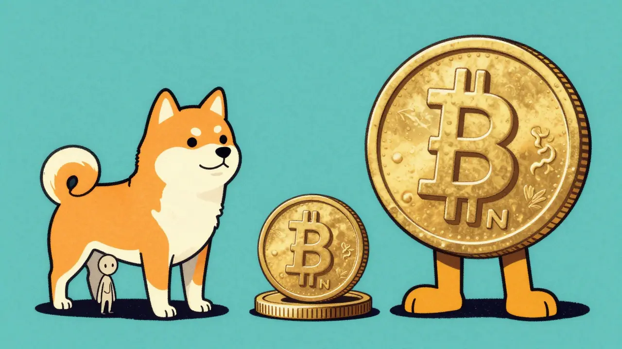 SANIN tiny next to large Shiba Inu and Dogecoin characters