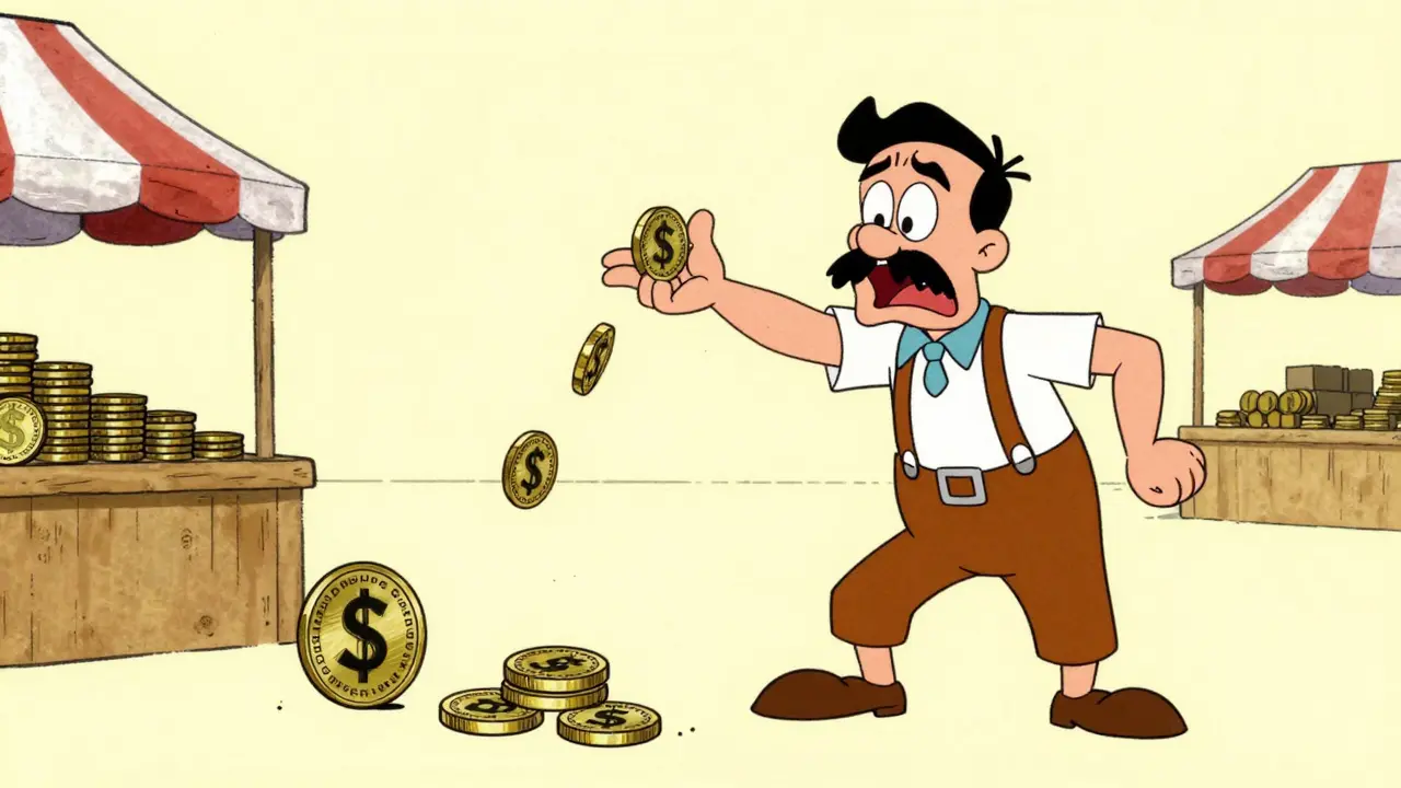 Trader losing SANIN tokens slipping through fingers in empty market