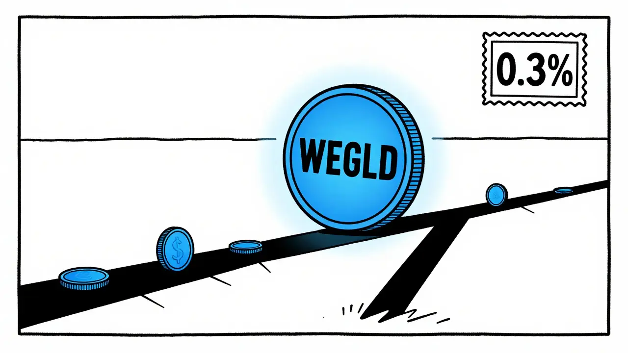 Cartoon showing concentrated liquidity and low fees