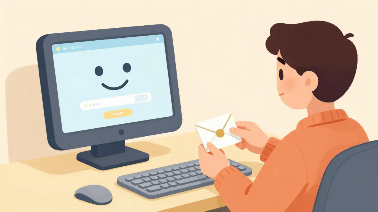 Cartoon character using simple email login for secure crypto wallet access