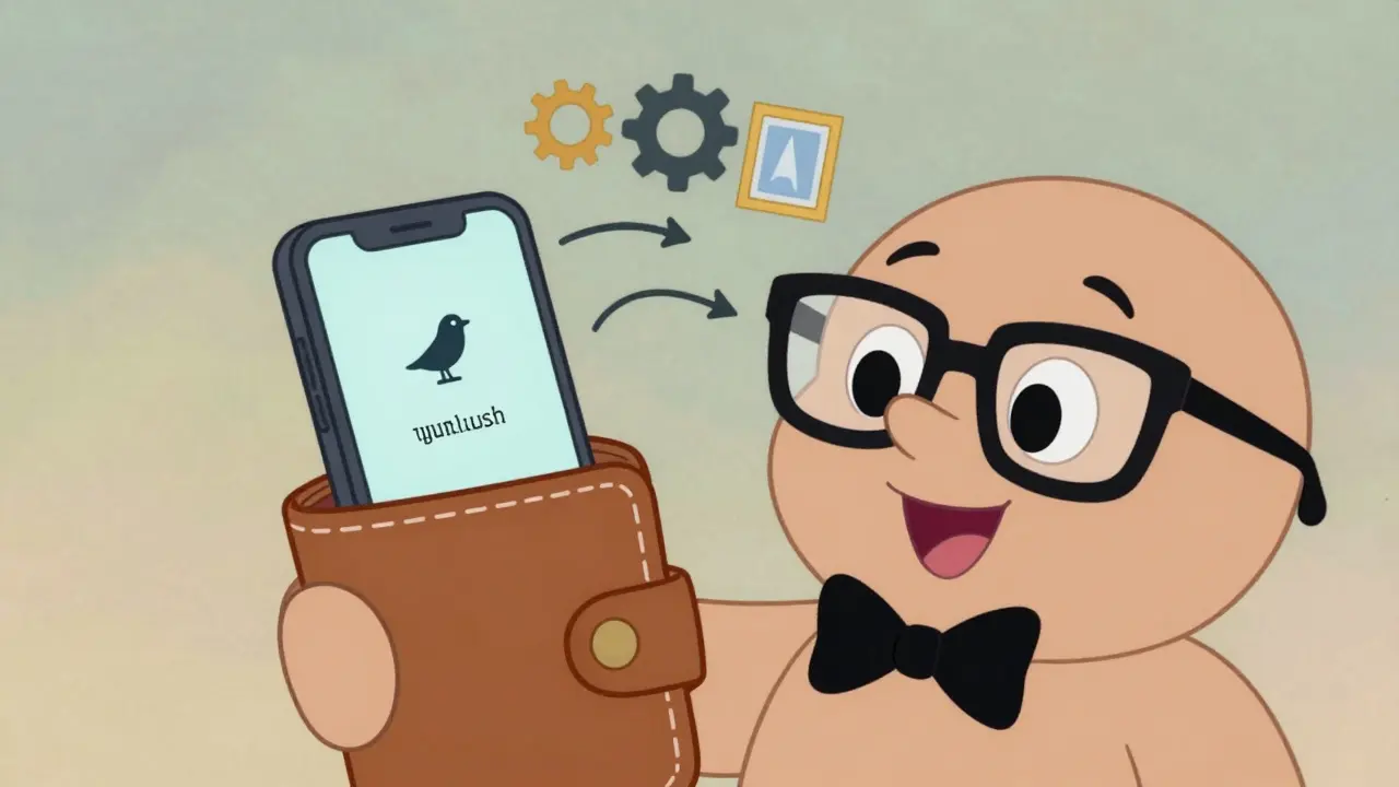 Friendly wallet character simplifying crypto connections