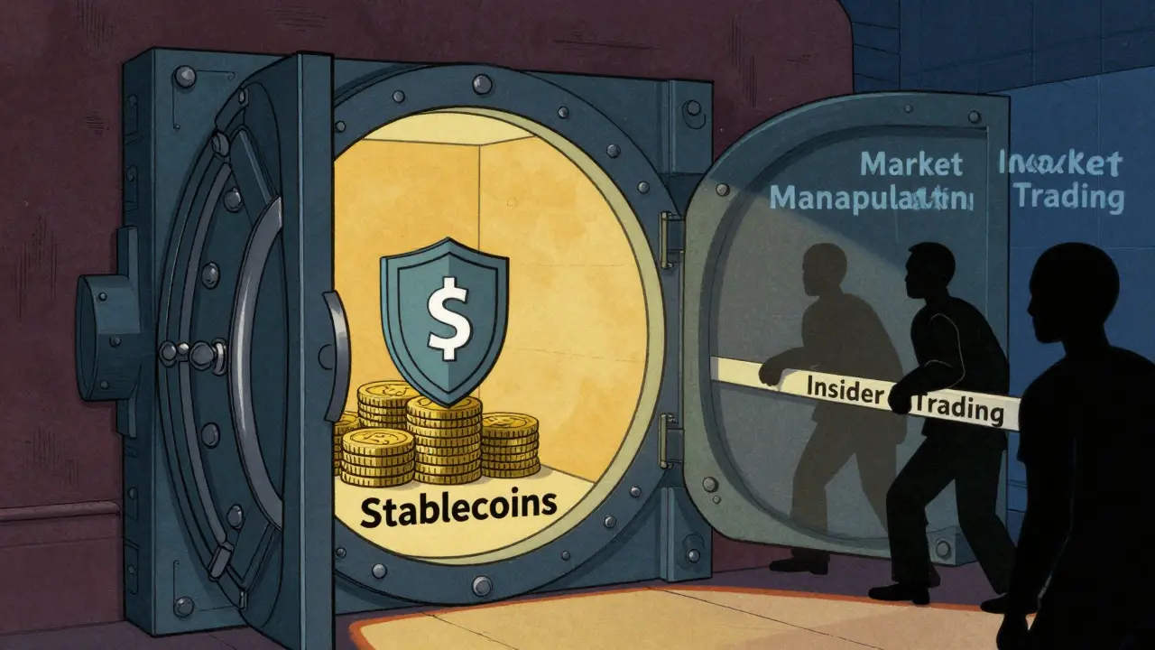 Secure digital vault protecting stablecoins from market risks