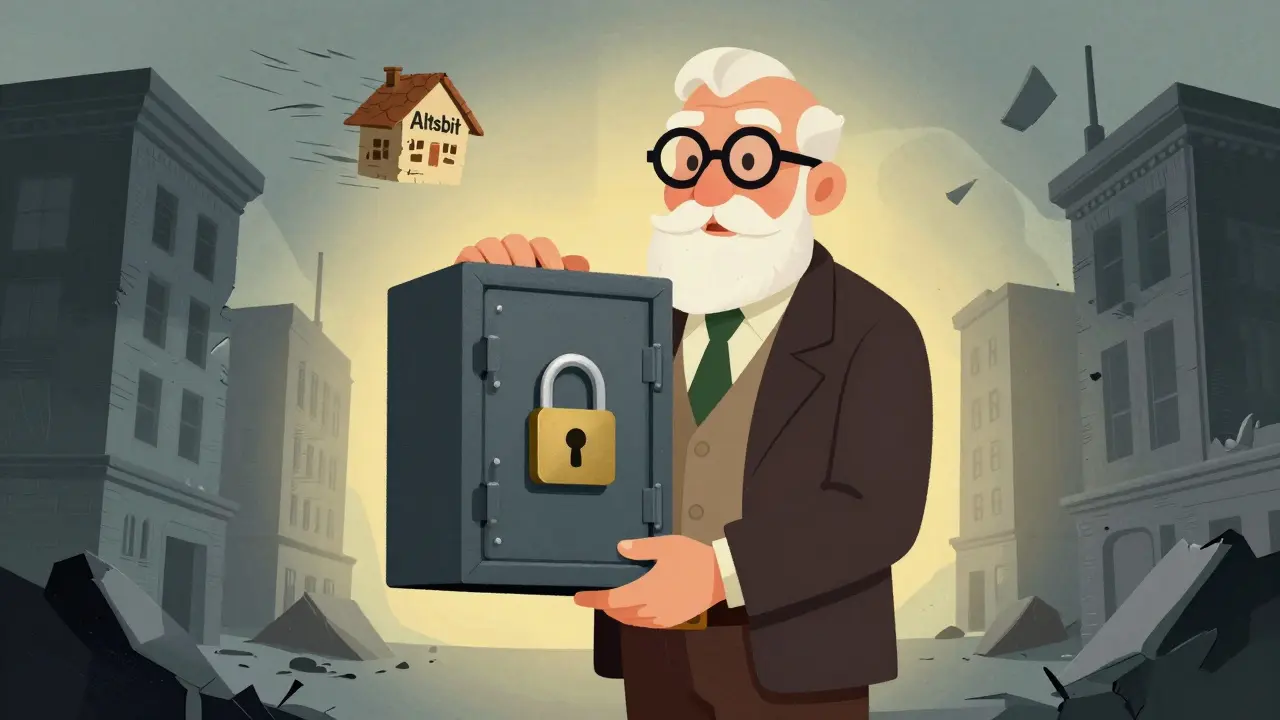 Secure iron safe protecting assets from collapse