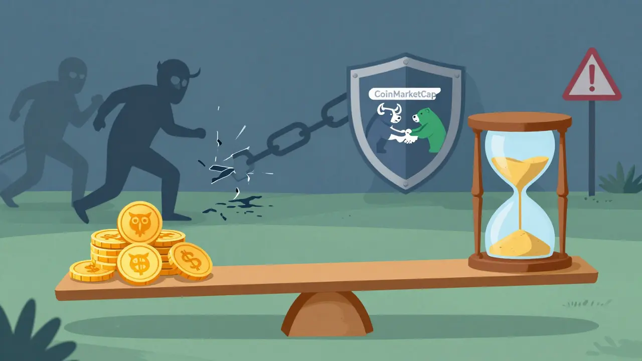 Scale balancing small crypto rewards against time and security risks