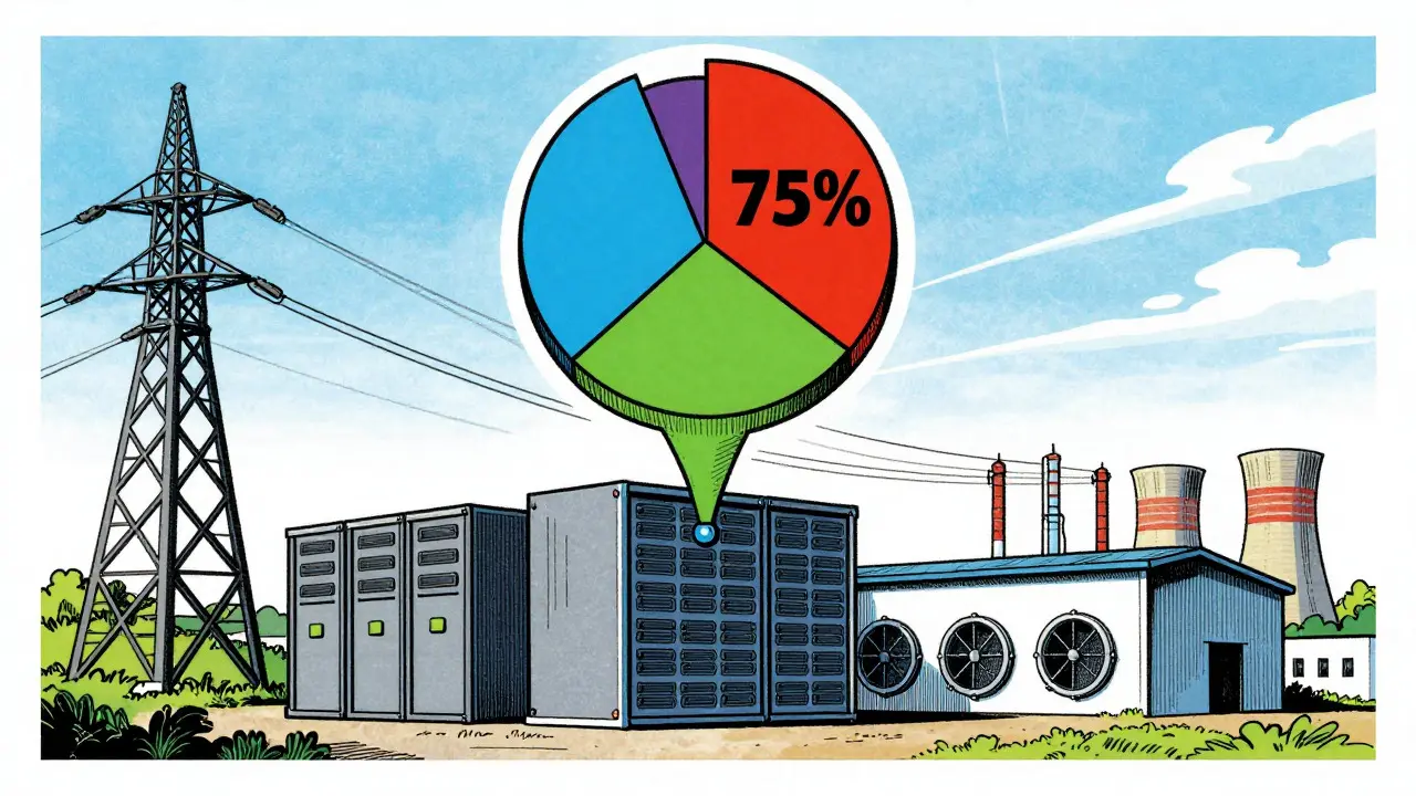 Illustration of mining farm with mandatory asset sales