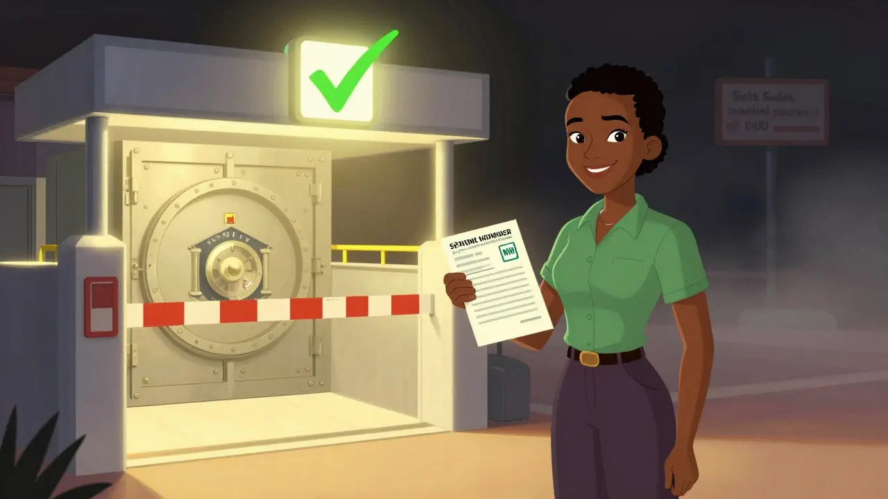 User verifying identity at secure checkpoint with green checkmark