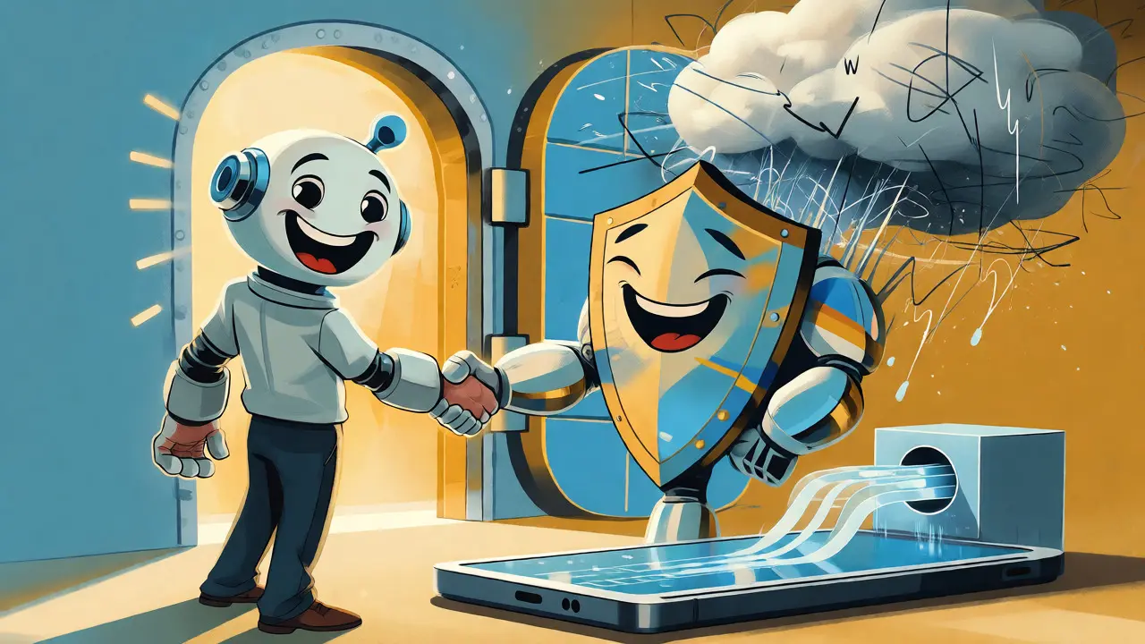 VARA mascot securing crypto assets against global regulatory storms.